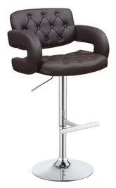 Coaster Brandi 29" Adjustable Height Bar Stool Chrome and Brown Model 102556